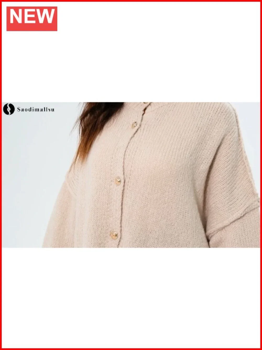 Oversized Lantern Sleeve Button Down Chunky Knit Cardigan Sweater Coat
